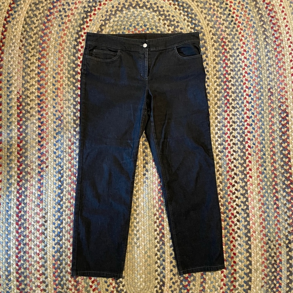 Eileen Fisher Straight Leg Black Denim Jeans